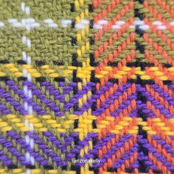 NWOT Altea Wool Scarf Retro Plaid Fringed Italy - Picture 6 of 16